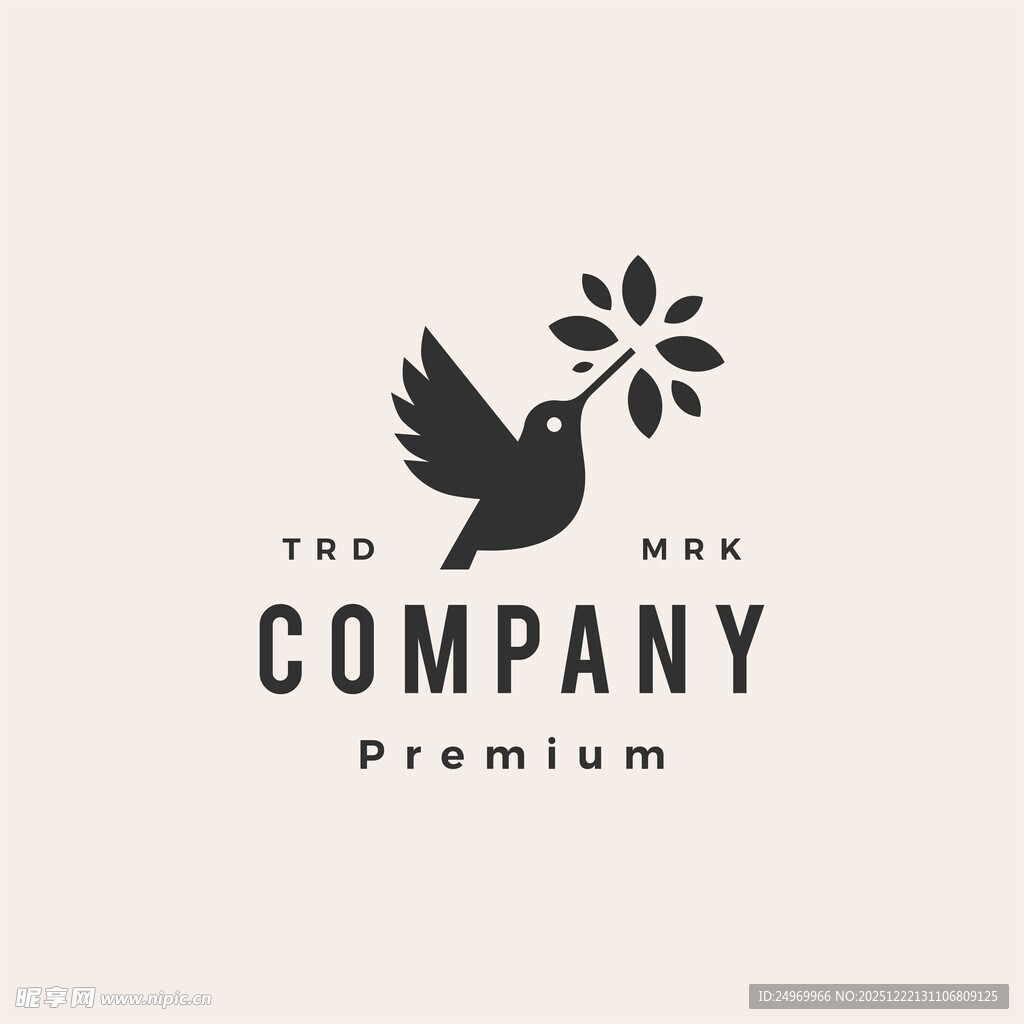 飞鸟花朵公司标志设计