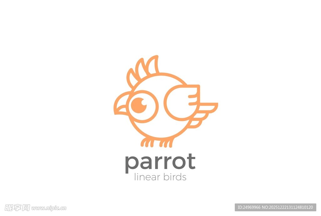 简约鹦鹉标志设计