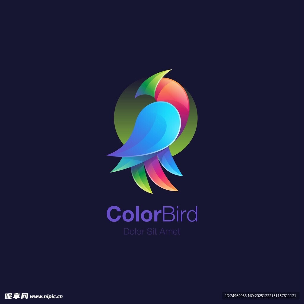 多彩鹦鹉标志设计
