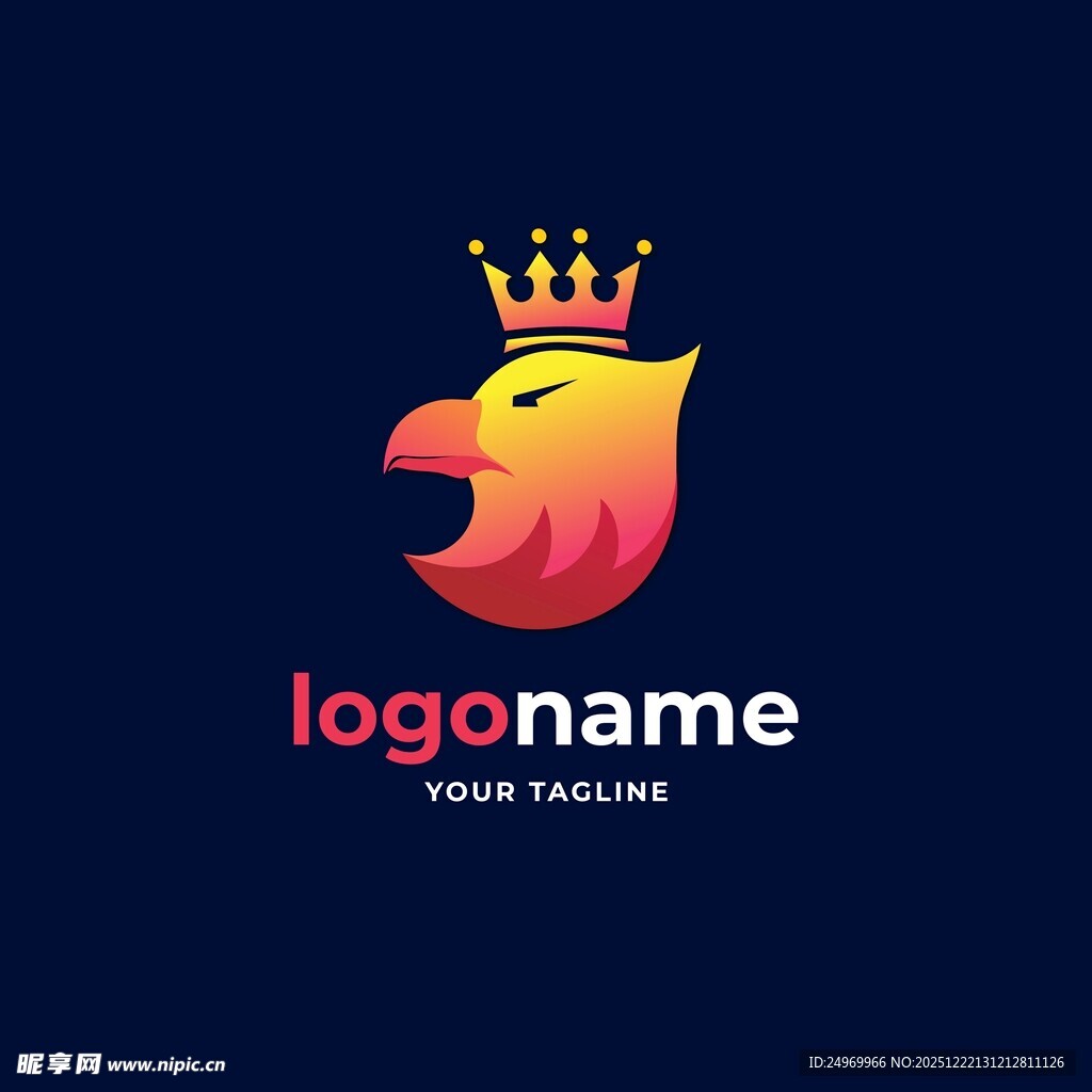 皇冠凤凰标志设计