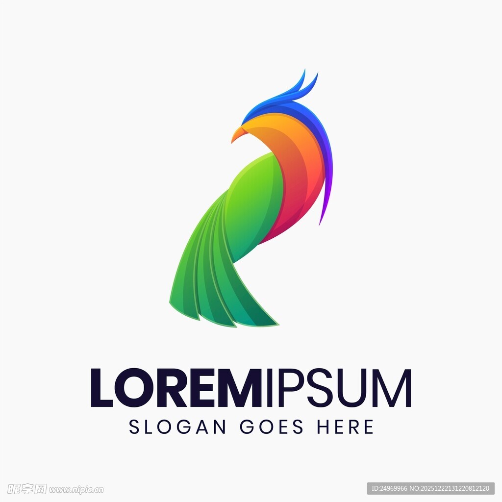 多彩凤凰标志设计