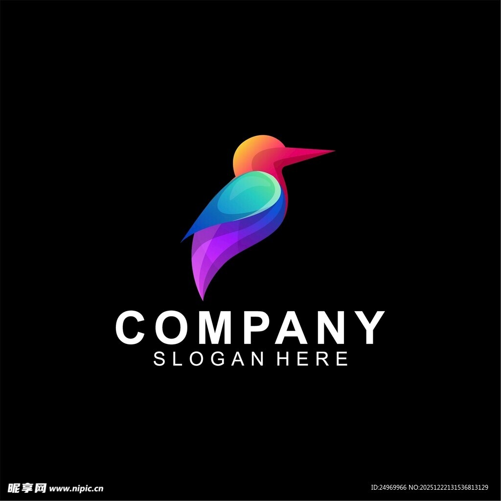 多彩蜂鸟公司标志设计