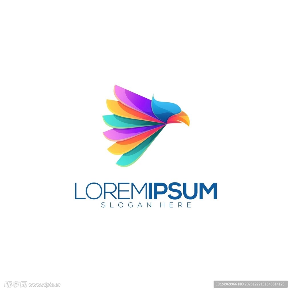 多彩飞鸟标志设计
