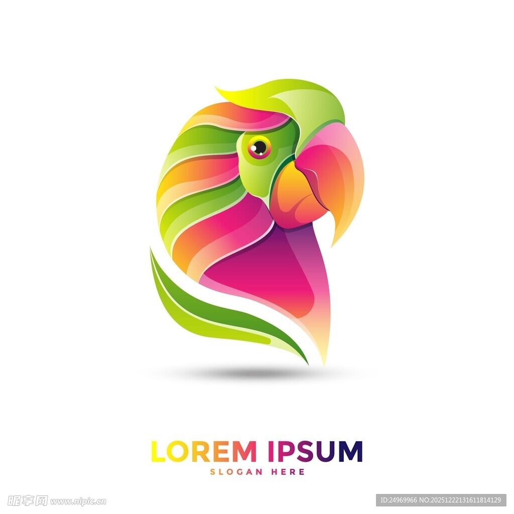 多彩鹦鹉标志设计