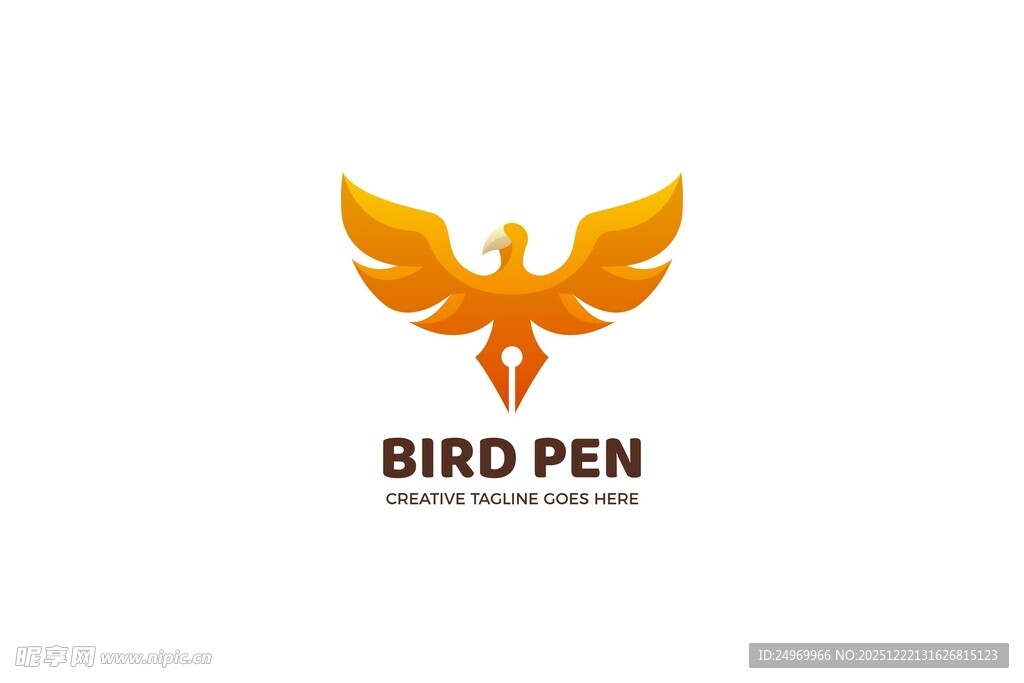 飞鸟钢笔标志设计