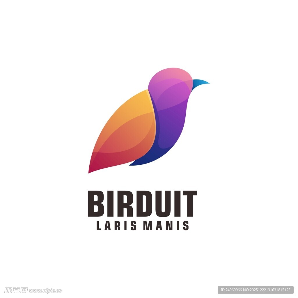 多彩飞鸟标志设计