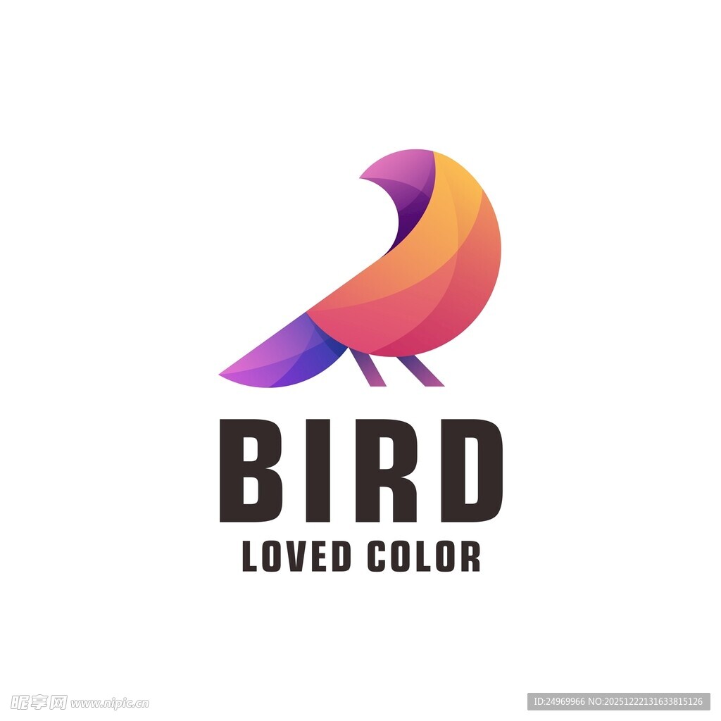 多彩飞鸟标志设计