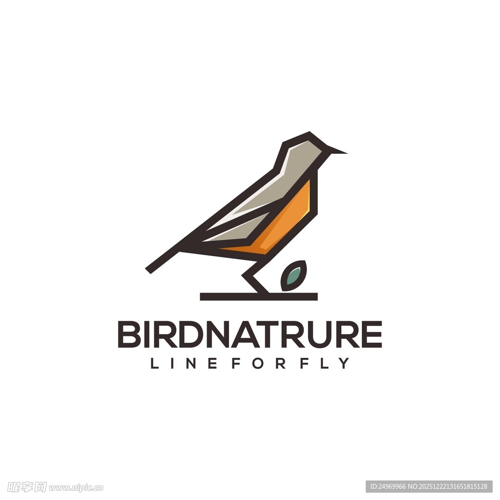 简约飞鸟标志设计