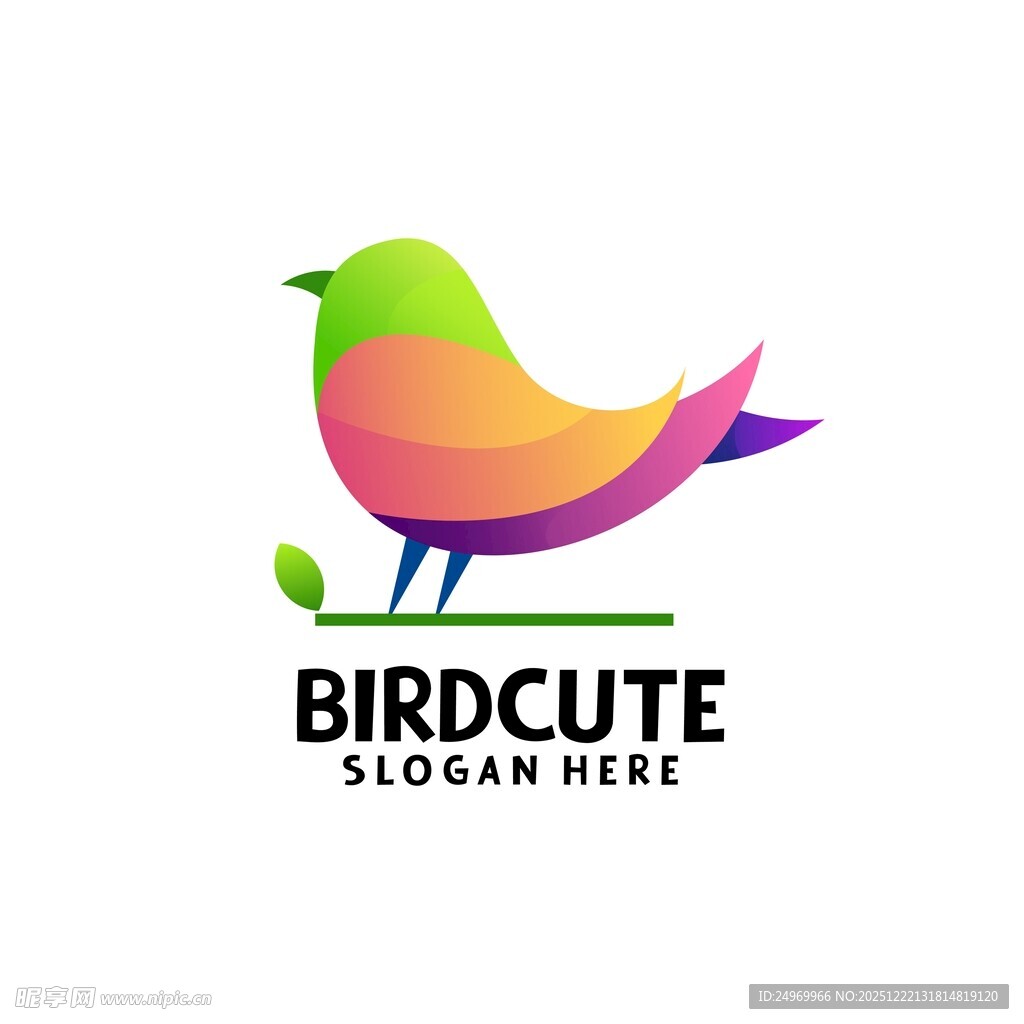 多彩小鸟标志设计
