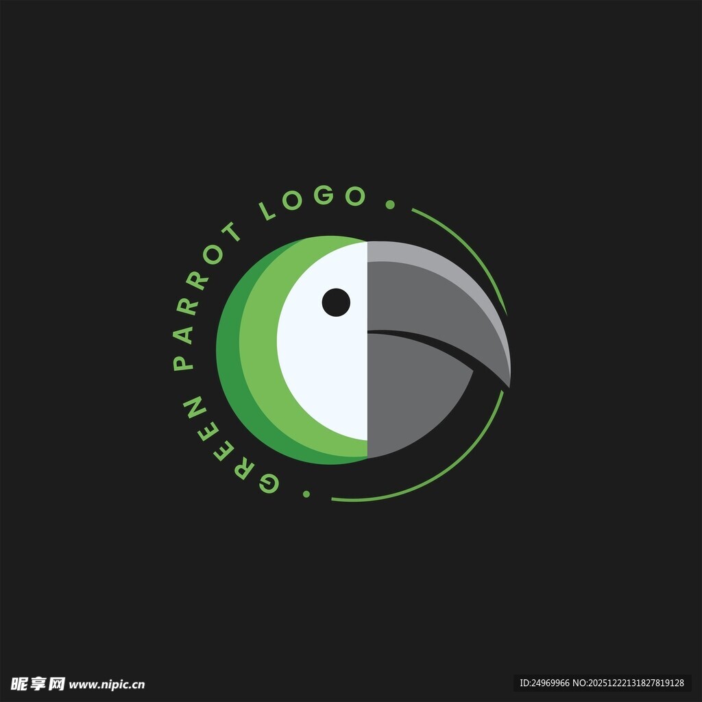 鹦鹉主题抽象标志设计