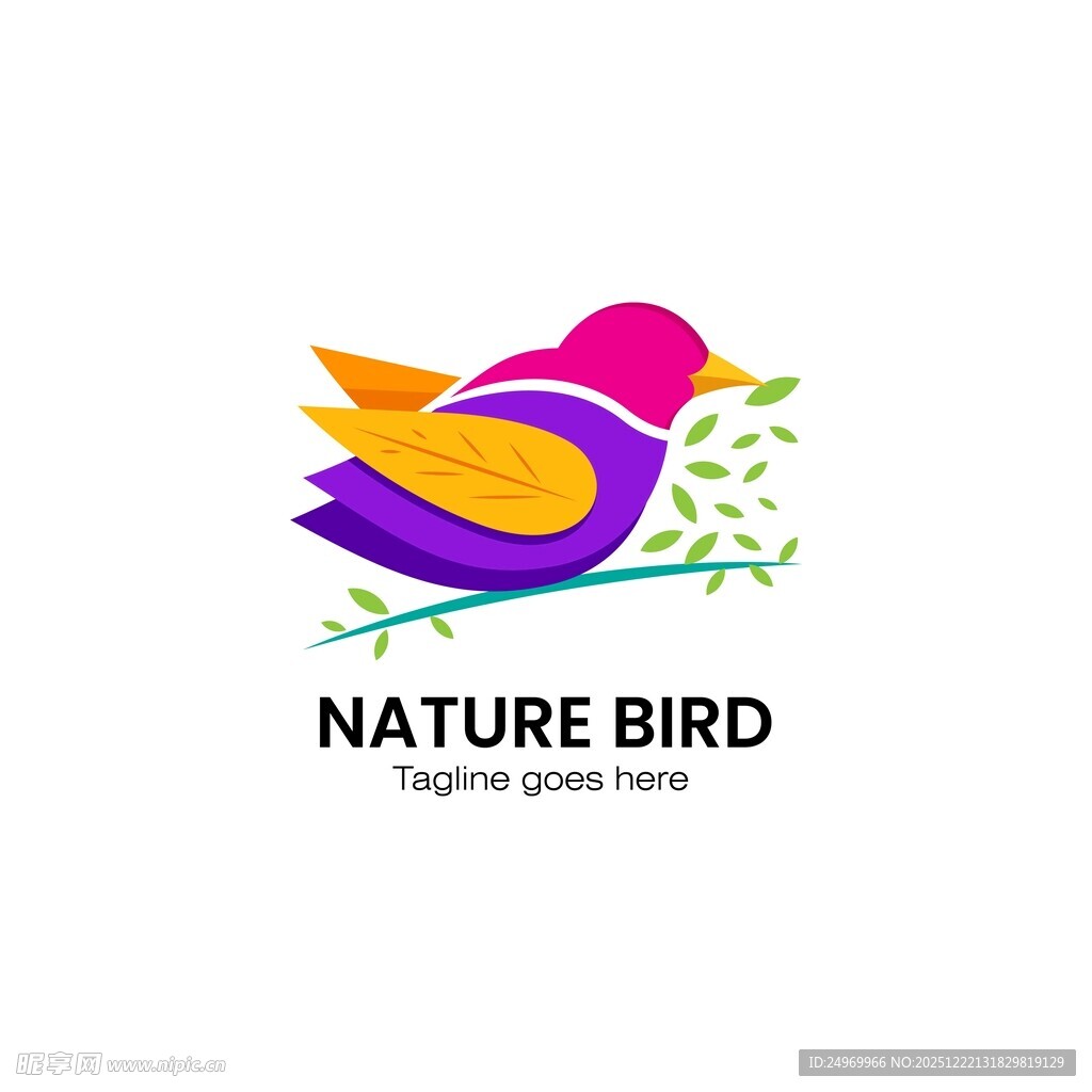 自然之鸟标志设计
