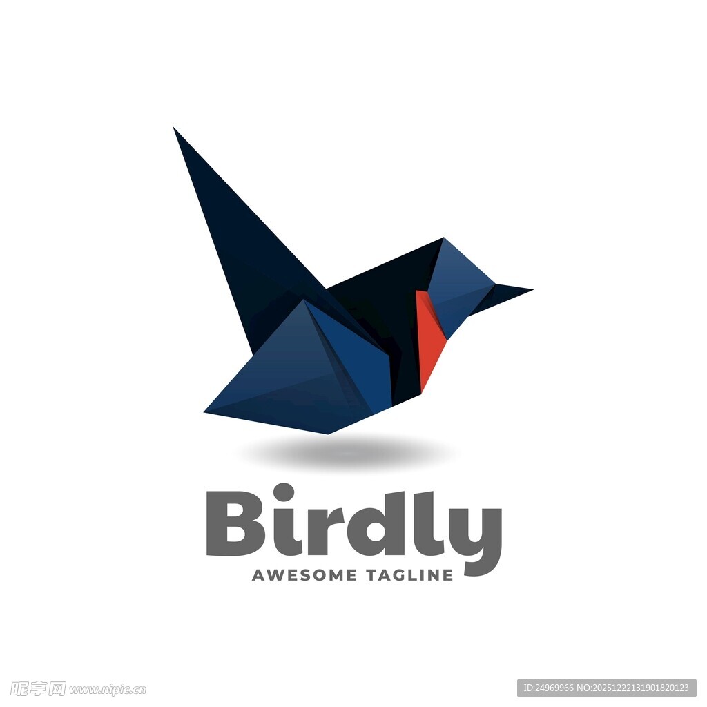 Birdly品牌简约飞鸟标志
