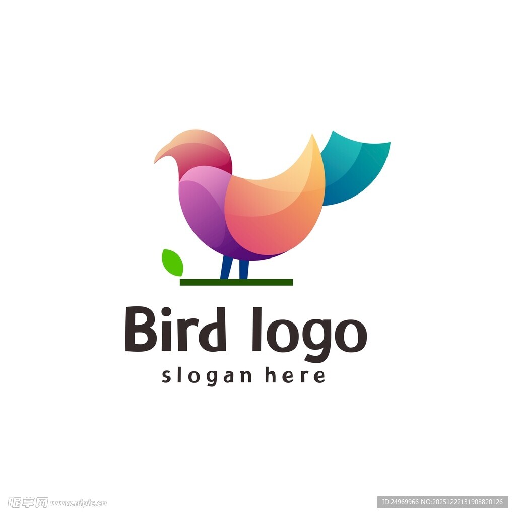 多彩小鸟标志设计