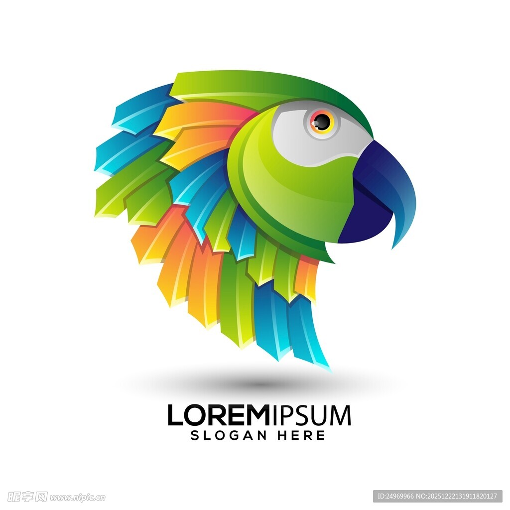 多彩鹦鹉矢量艺术形象