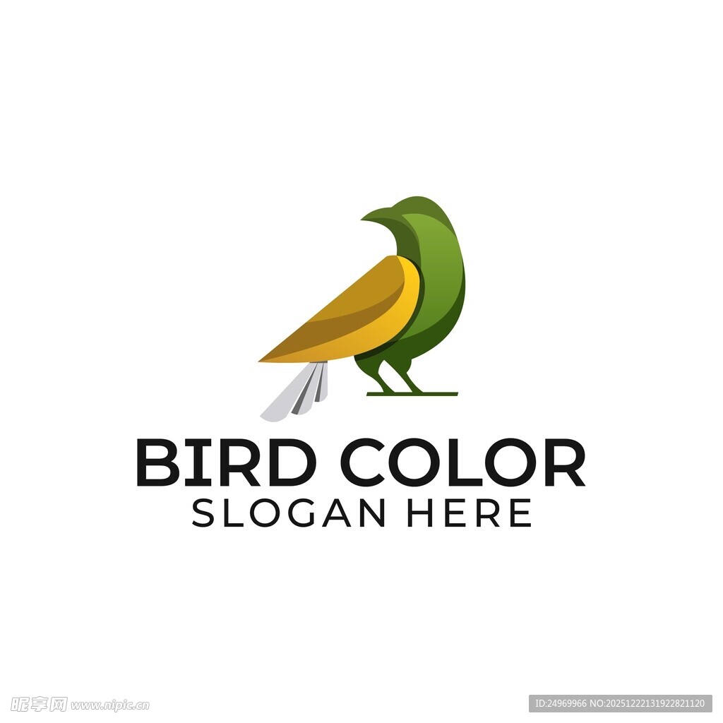 多彩小鸟标志设计