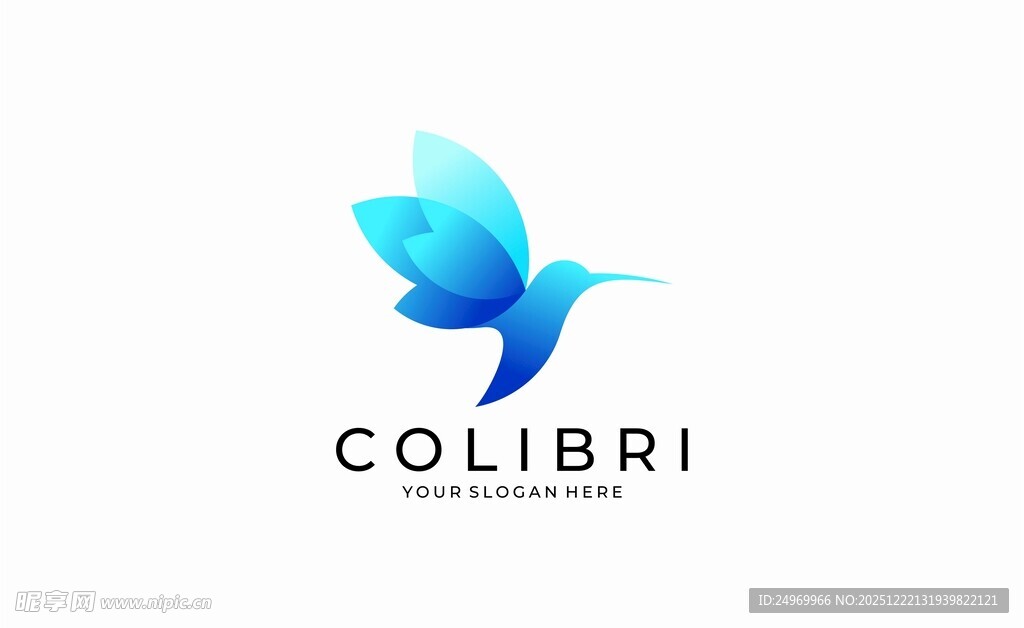 蓝蜂鸟标志设计