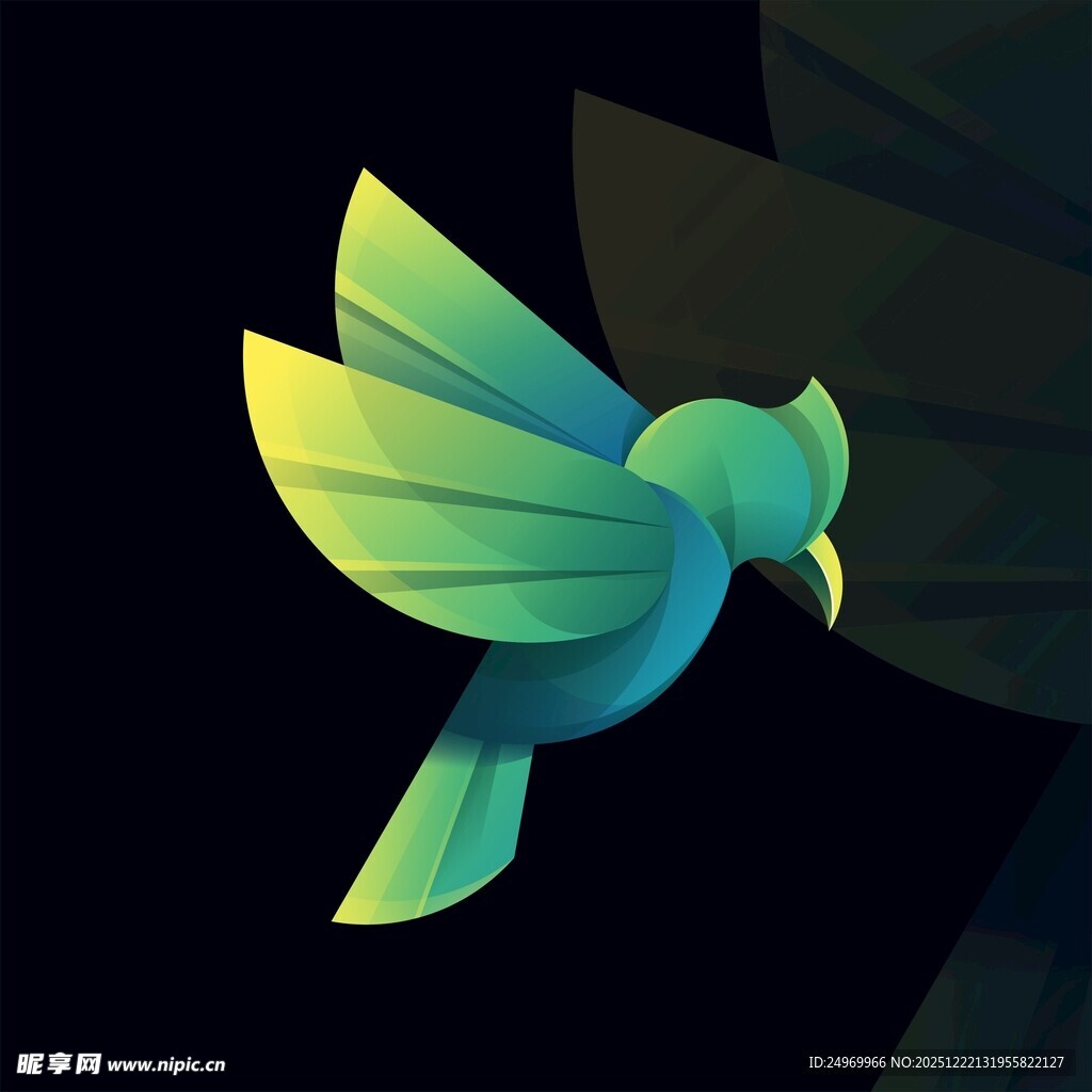 飞翔的多彩小鸟