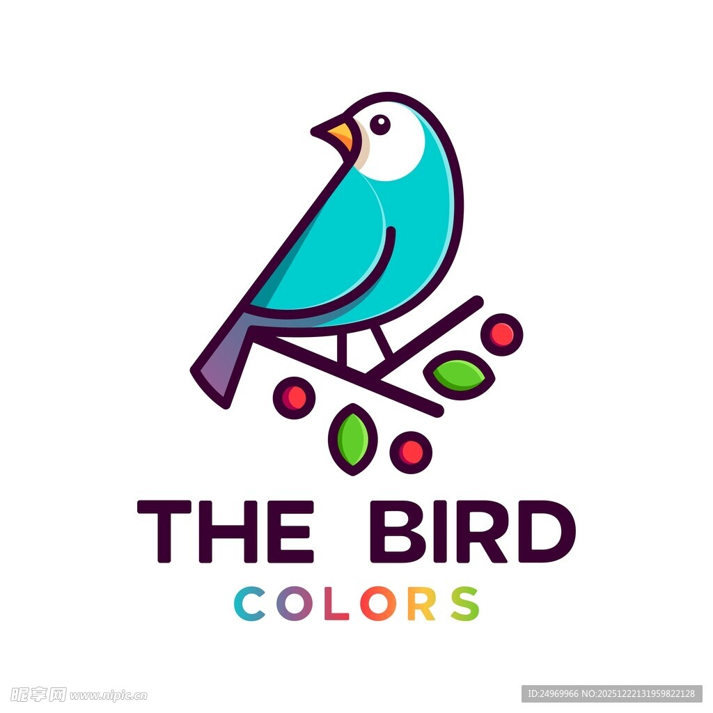 小鸟多彩标志设计