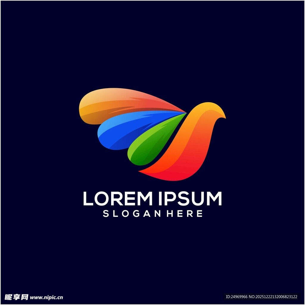 多彩飞鸟标志设计