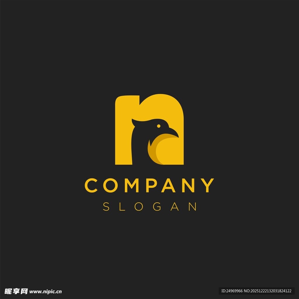 金色字母n公司标志设计
