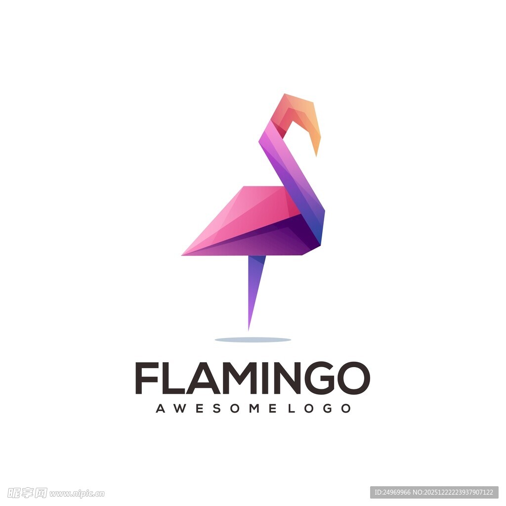火烈鸟几何风格品牌标志