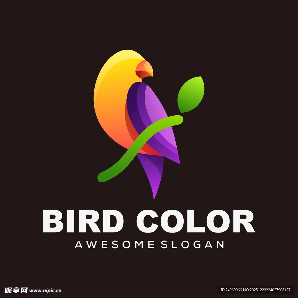 多彩鹦鹉标志设计
