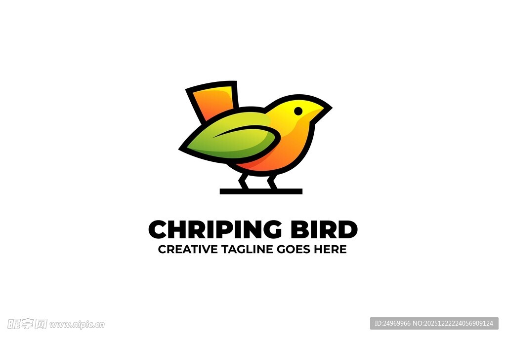 啁啾小鸟标志设计