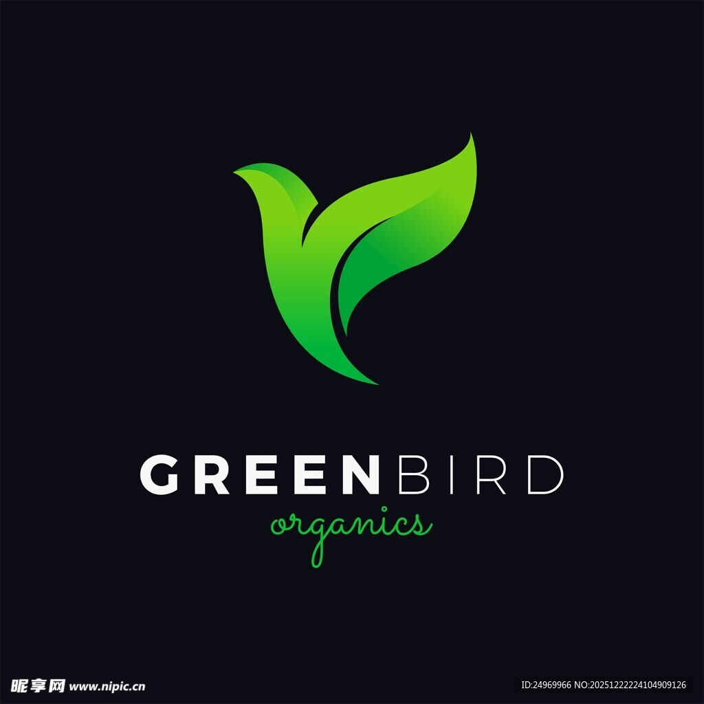 绿鸟有机标志设计