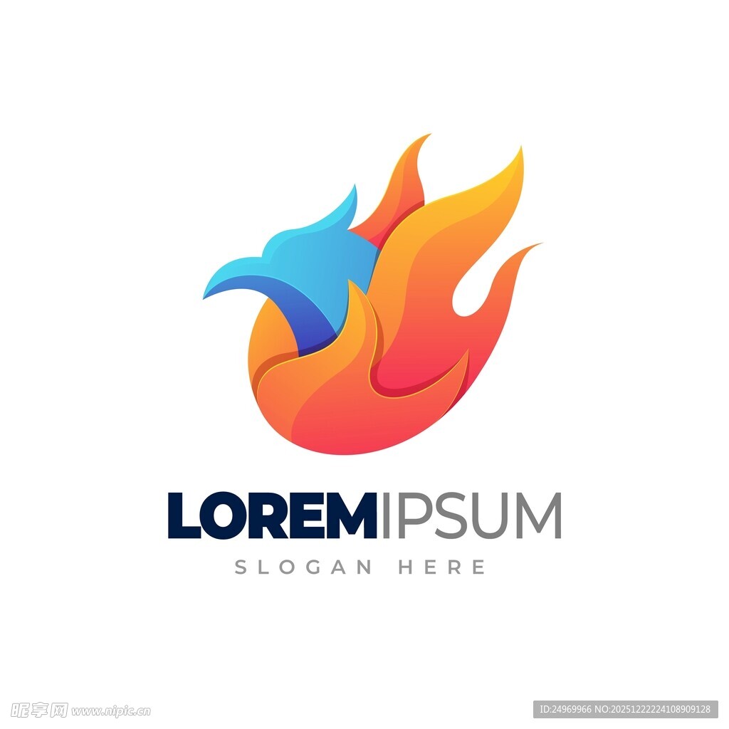 火焰凤凰标志设计