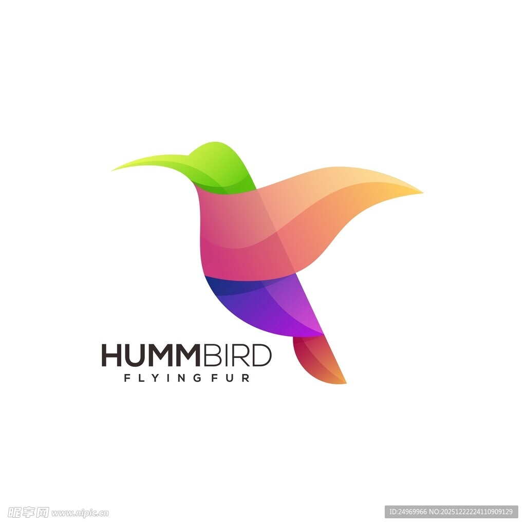 多彩蜂鸟标志设计