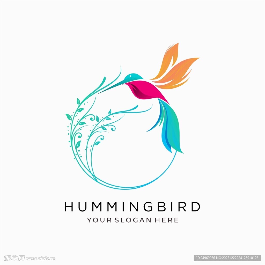 蜂鸟标志设计