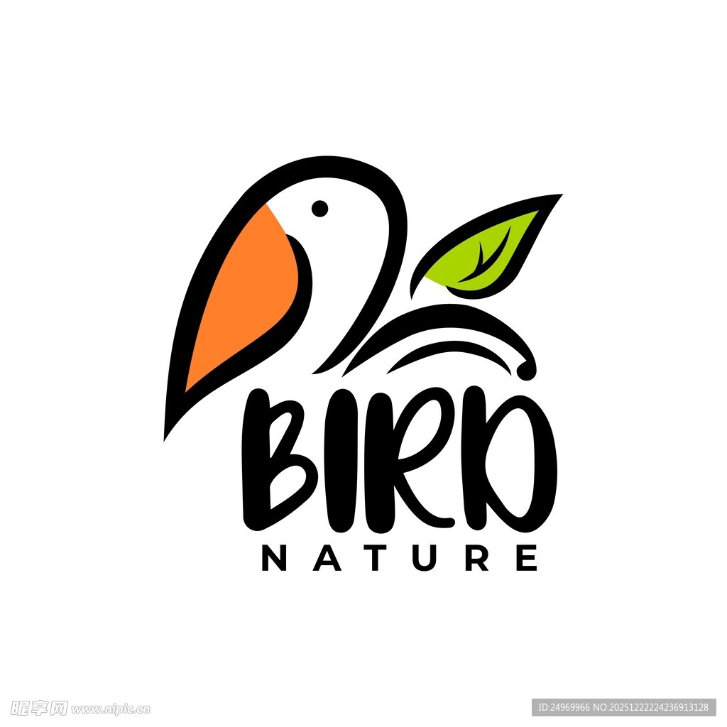 鸟类自然主题简约标志