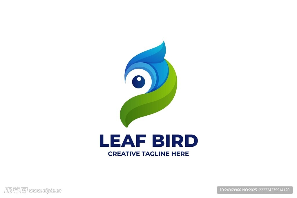 叶鸟创意标志设计
