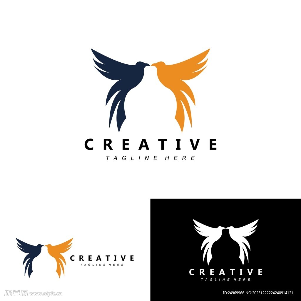 创意飞鸟标志设计