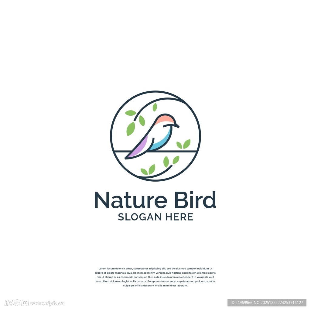 自然之鸟标志设计