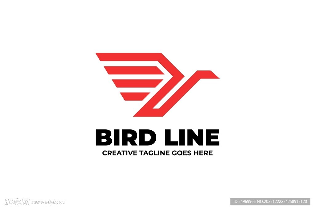 飞鸟线条标志设计