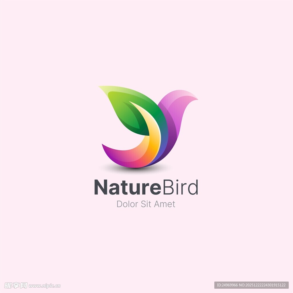 自然之鸟创意标志设计