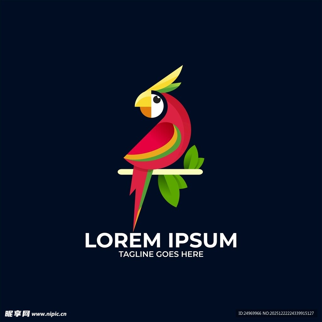多彩鹦鹉标志设计