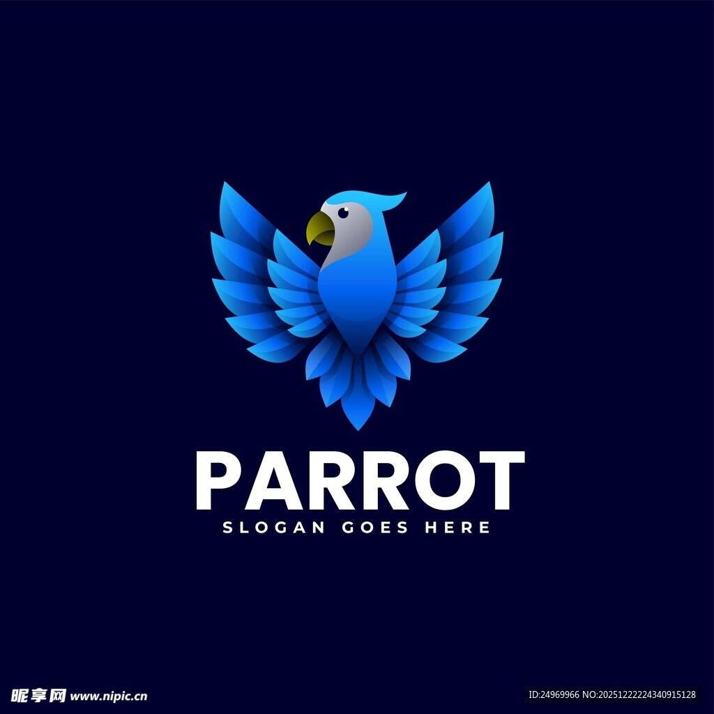 蓝色鹦鹉标志设计