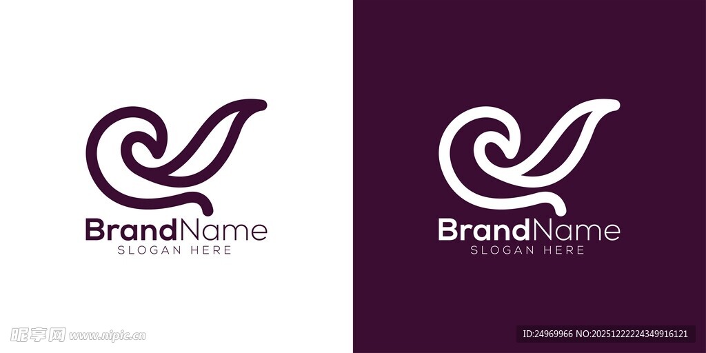 优雅飞鸟品牌标志设计