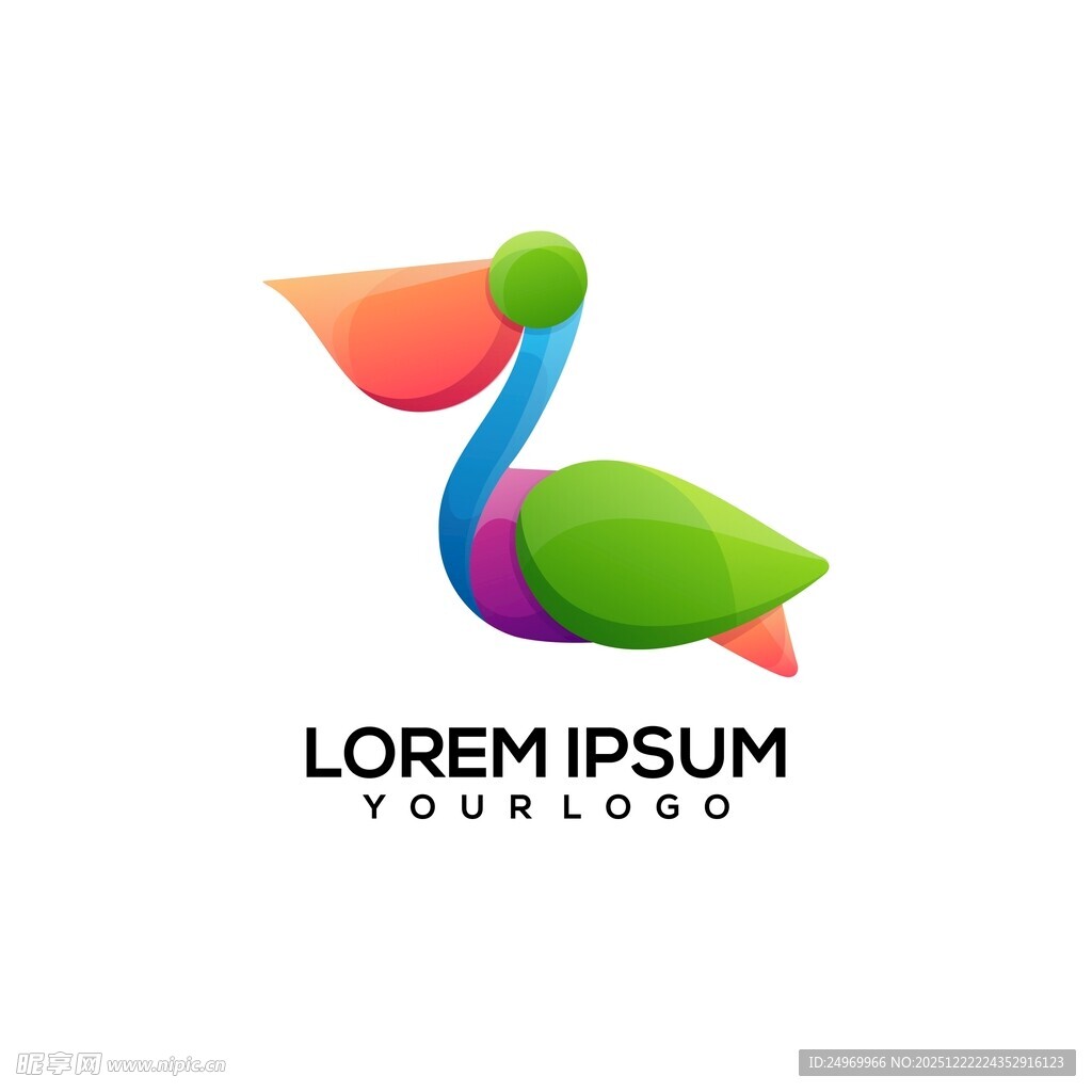 多彩飞鸟标志设计