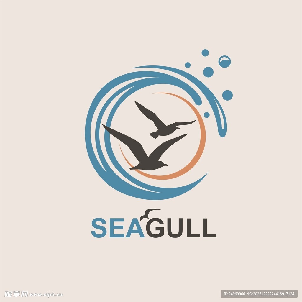 海鸥主题简约标志设计