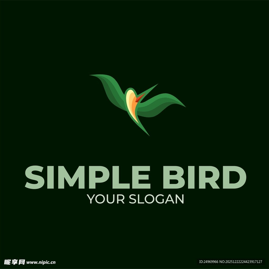 简约飞鸟标志设计