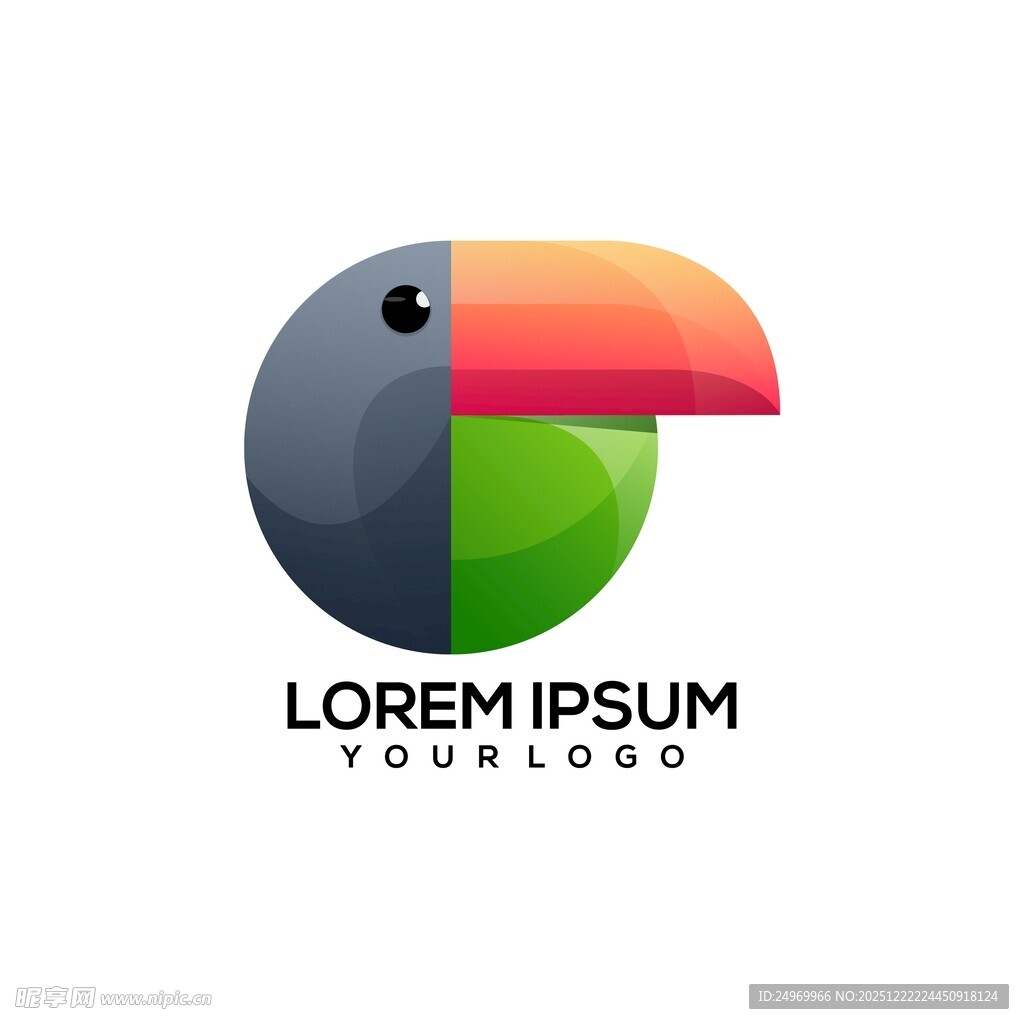 巨嘴鸟风格简约标志设计