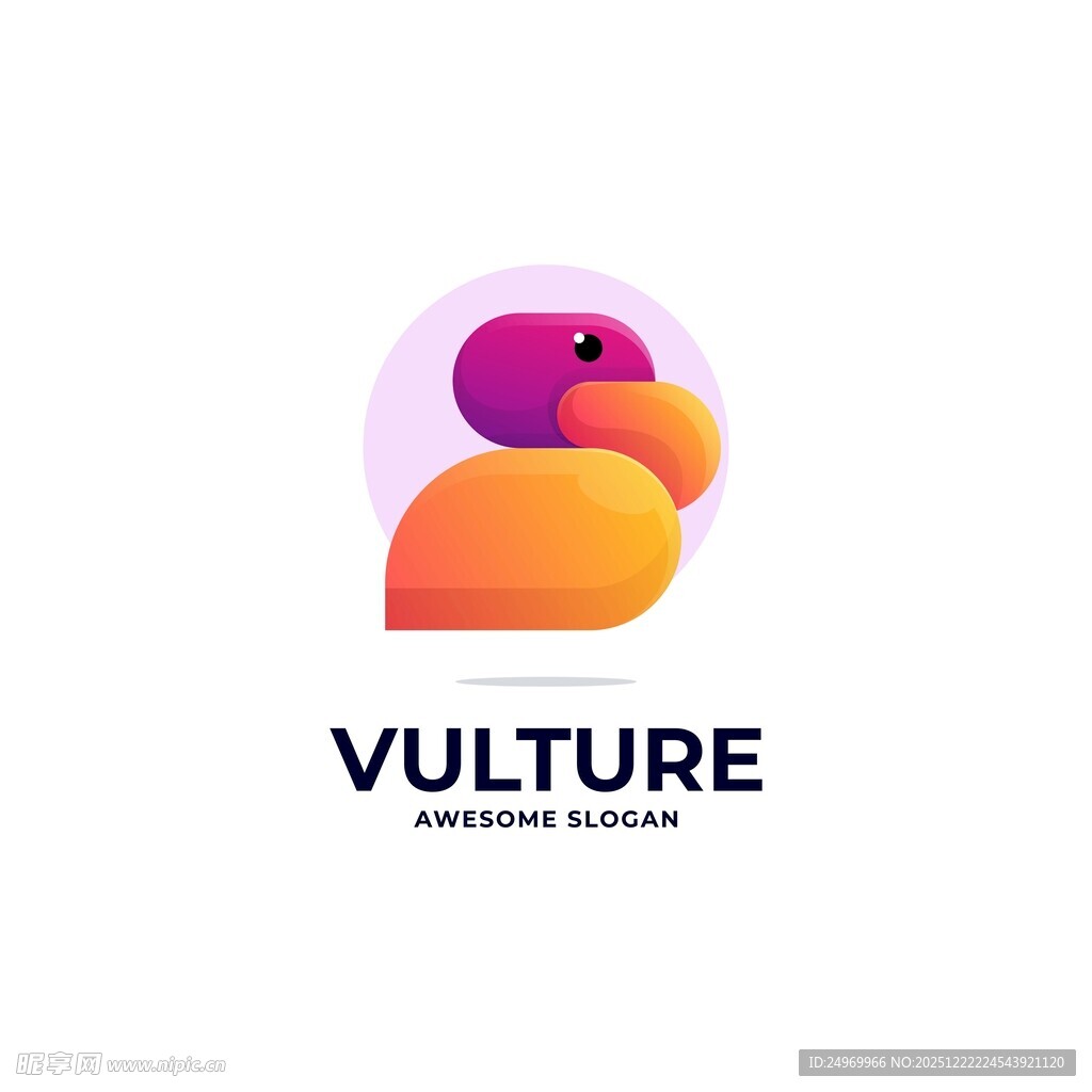 彩色秃鹫标志设计