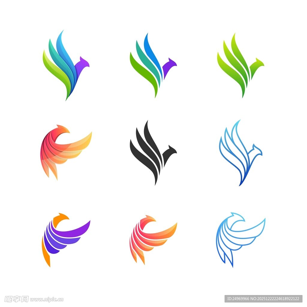 多彩飞鸟标志设计集合