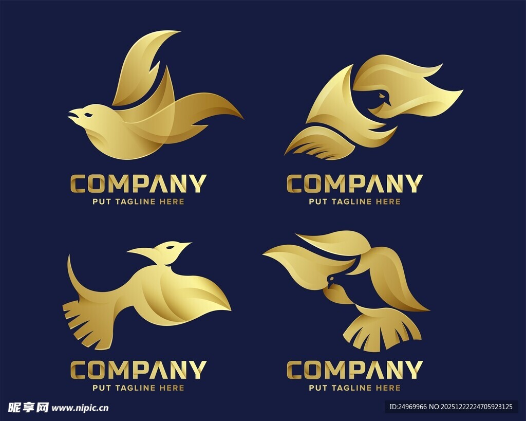 金色飞鸟企业标志设计