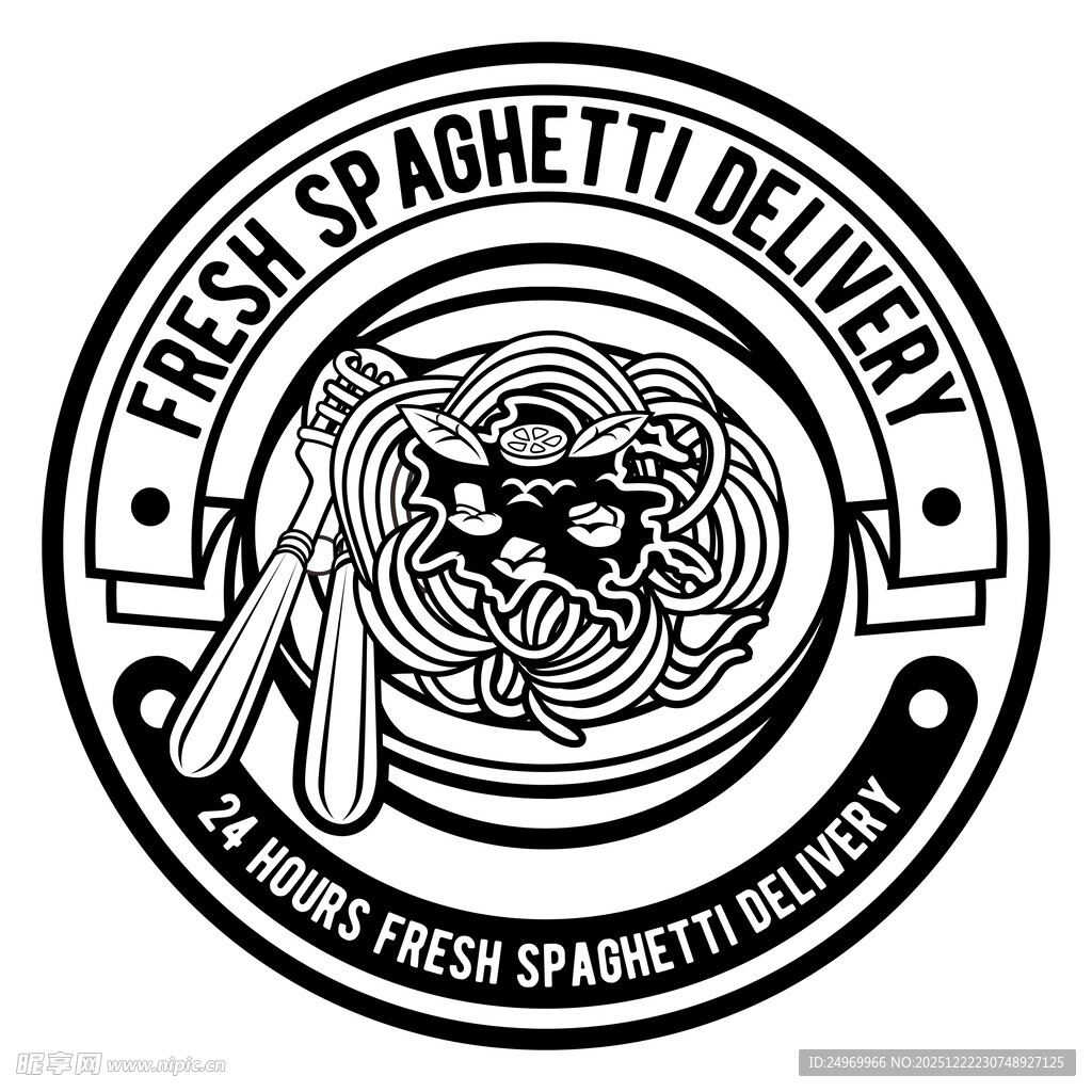 新鲜意大利面标志设计