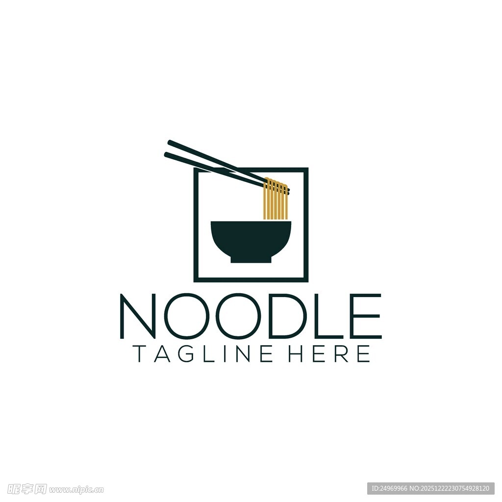简约风面条餐饮标志设计