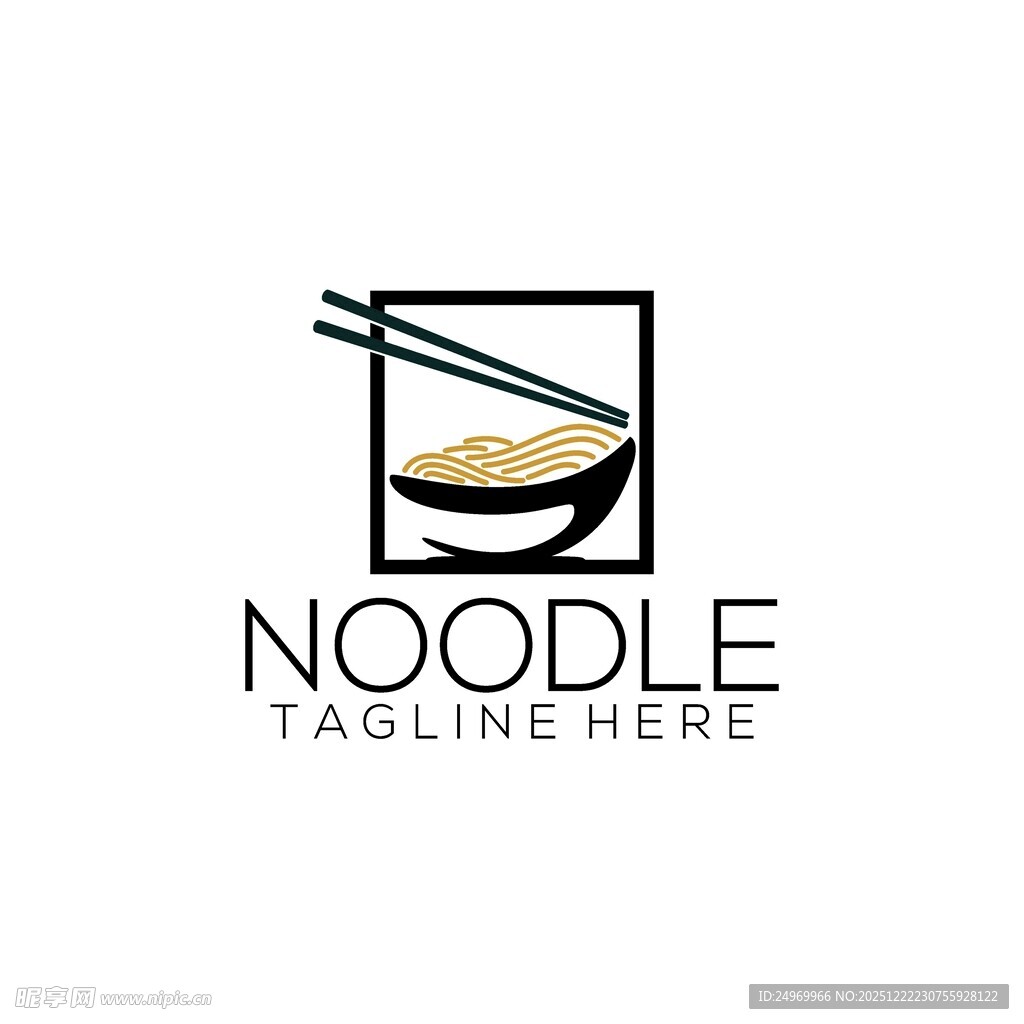 简约面条餐饮标志设计